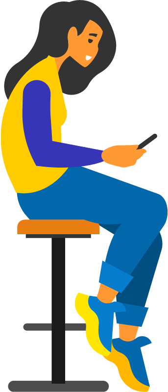 Girl Checking Smartphone While Seated