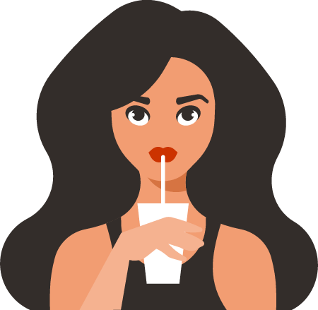 Girl Drinking a Cocktail with Straw