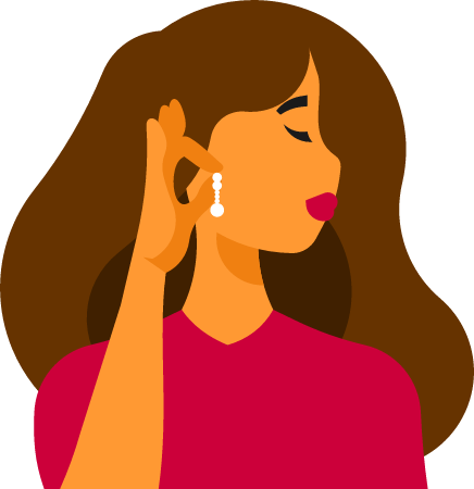 Girl Trying on a New Earring for Style