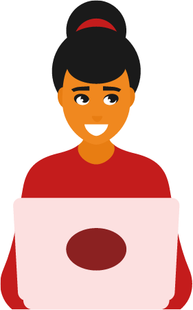 Girl Typing on Laptop