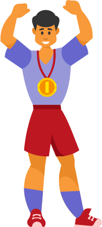 Gold Medalist Celebrating Victory