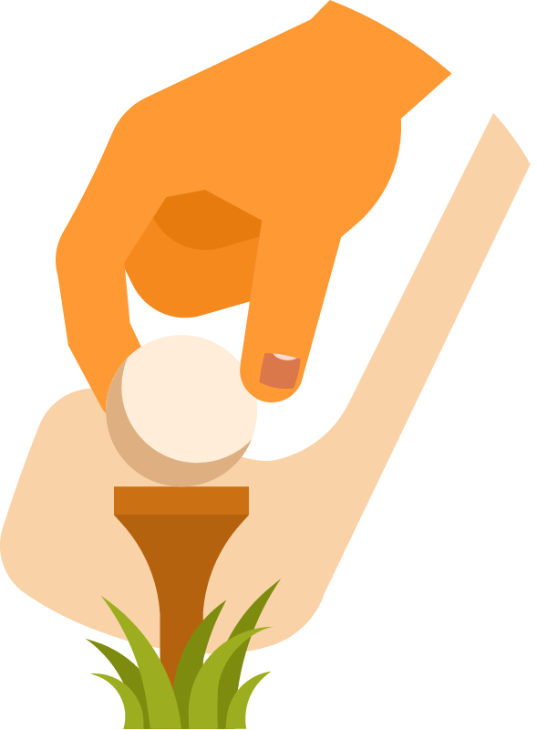 Golf Ball Positioned for Play