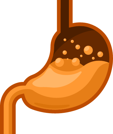 Graphic Concept Depicting Satiated Stomach