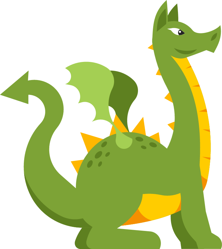 Green Cartoon Dragon Creature