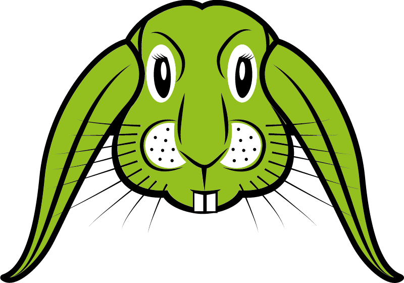 Green Rabbit Face Close-Up