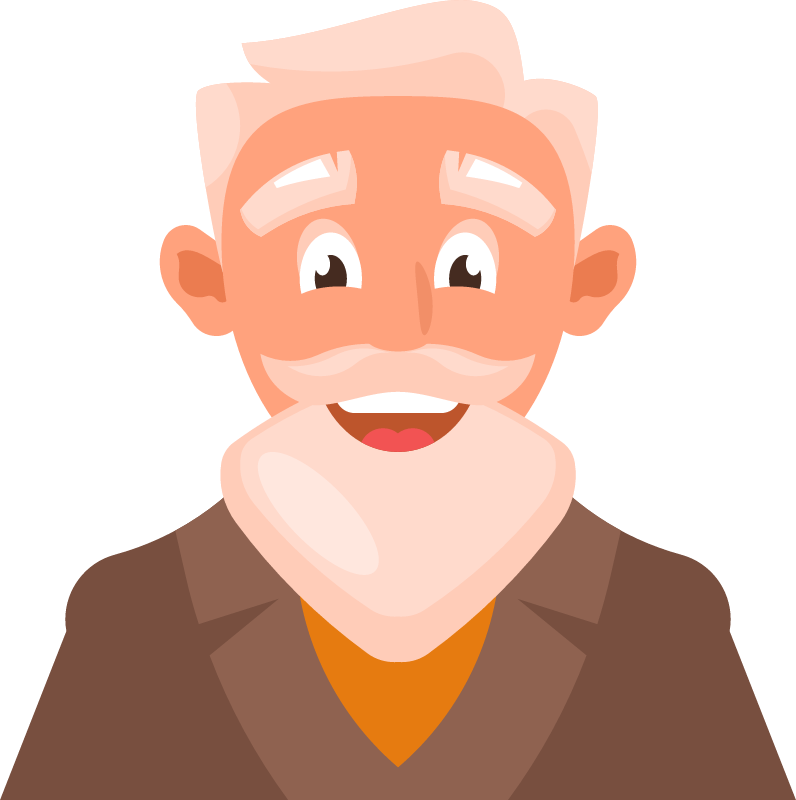 Grey-Haired Man Depicted with Dignity