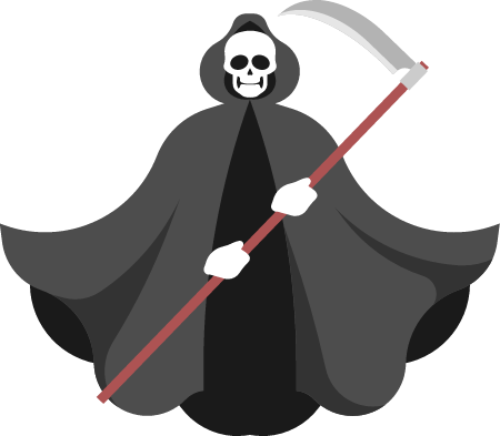 Grim Reaper Holding Scythe Menacingly