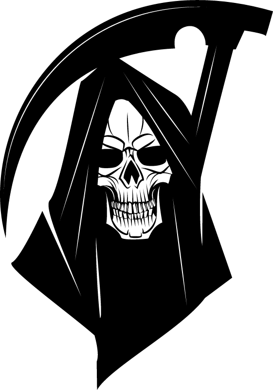 Grim Reaper Silhouette with Scythe