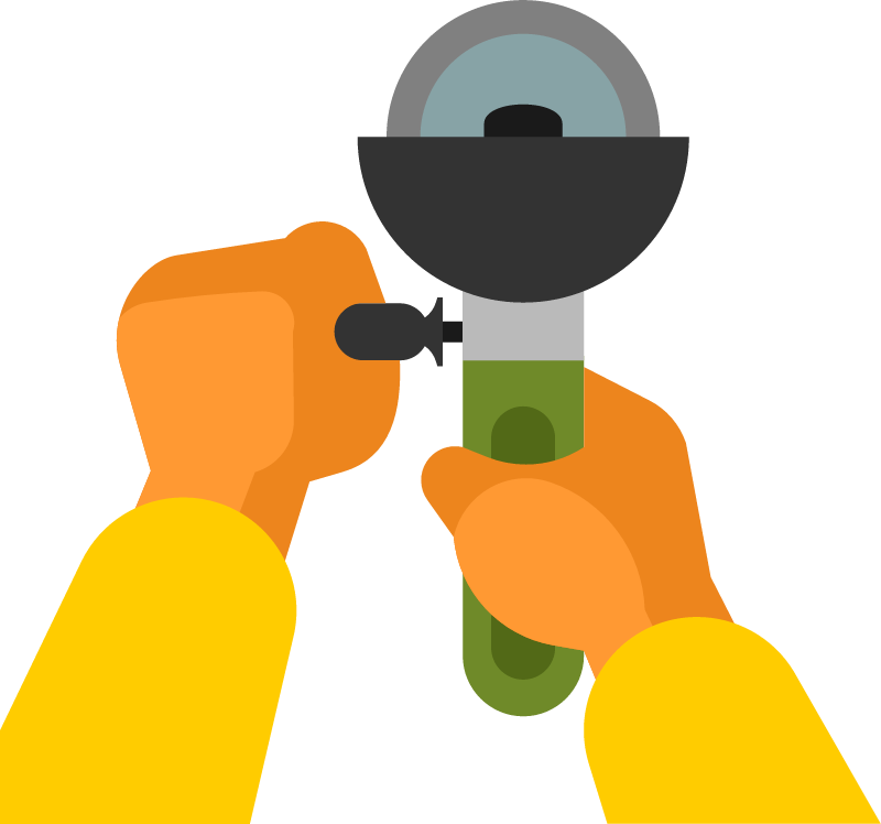 Grinder Held by Professional Repairman