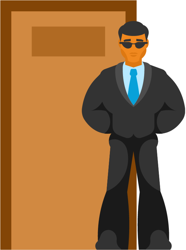 Guard at the Door Providing Safety