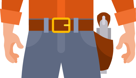 Gunfighter Displaying Holstered Weapon