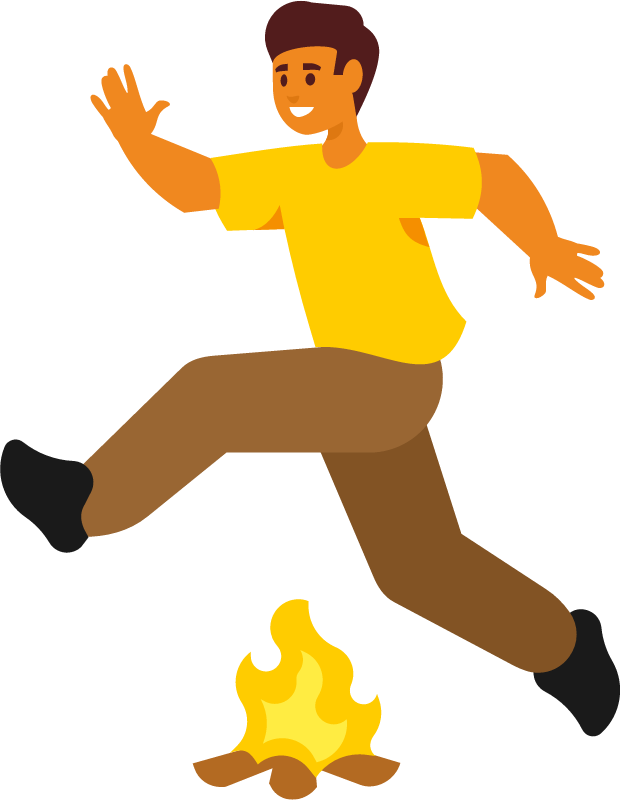 Guy Performing Stunt Over Fire