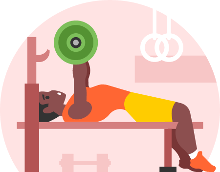 Gym Athlete Bench Pressing