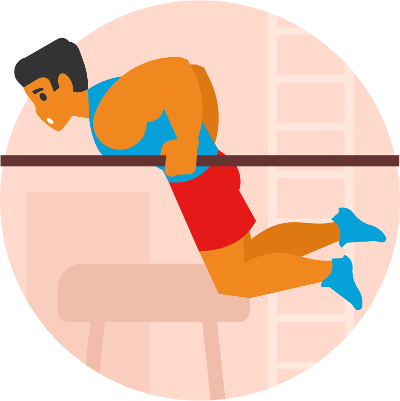 Gymnast Performing on Bars