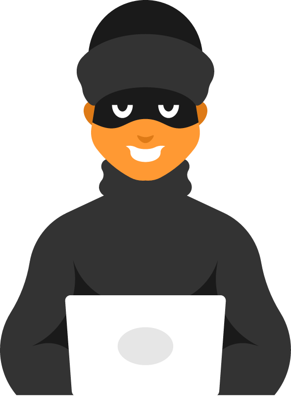 Hacker in Black Clothes Committing Cyber Theft