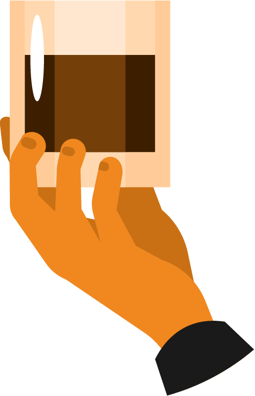 Hand Holding a Drink at the Bar