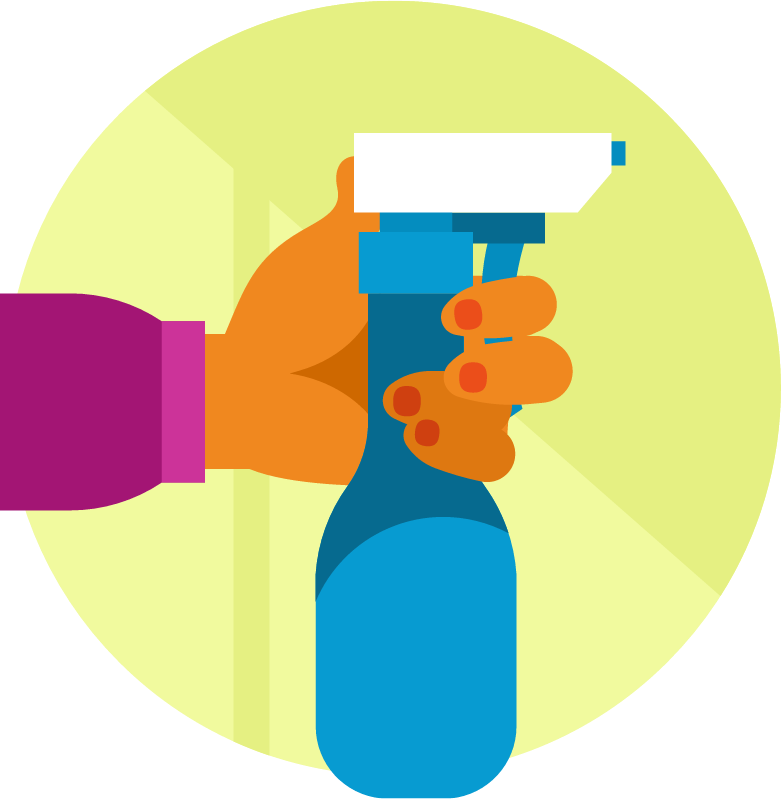 Hand Holding Cleaning Spray Bottle
