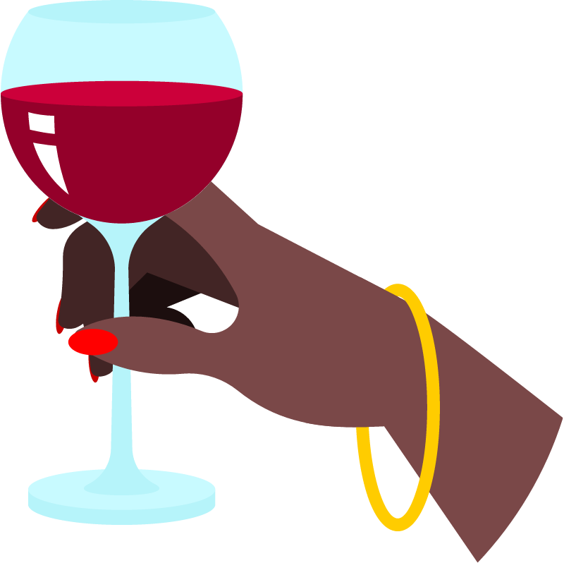 Hand Holding Glass of Red Wine Elegantly