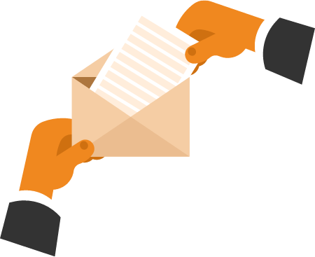 Hand Takes Out Letter from Envelope