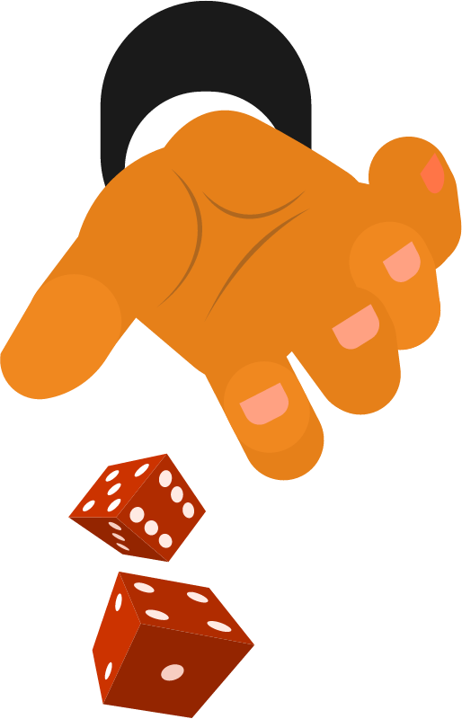Hand Throwing Dice During Game