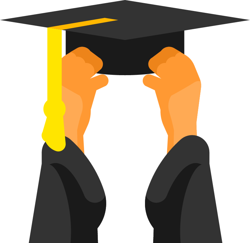 Hands Holding Academic Cap for Graduation Celebration