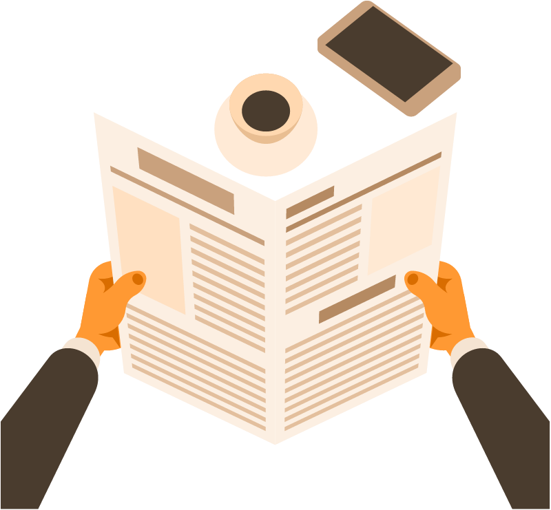 Hands Holding Daily Newspaper for Reading