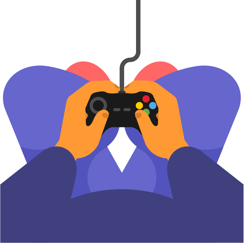 Hands Holding Game Controller for Entertainment