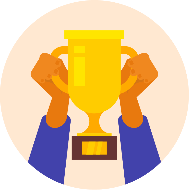 Hands Holding Trophy for Achievement Recognition