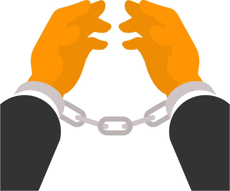 Hands in Shackles Representing Prisoner Detainment
