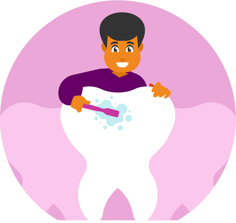 Happy Boy Brushing His Teeth