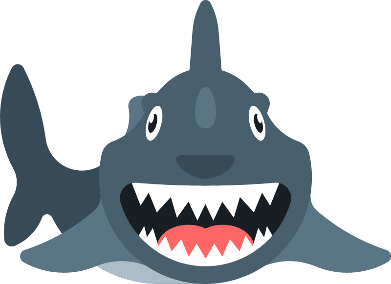 Happy Cartoon Shark Character