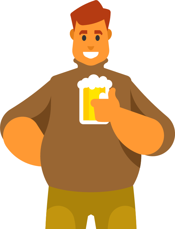 Happy Man with Beer Mug Celebrating Joyfully