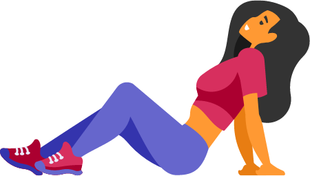 Happy Woman Relaxing on Floor Cheerfully