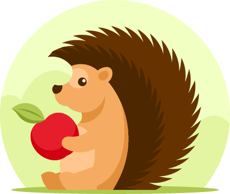 Hedgehog Holding an Apple Adorably