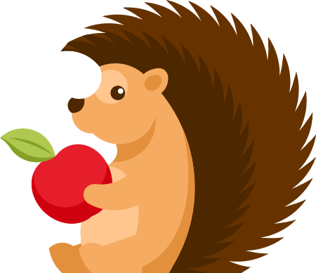 Hedgehog Holding an Apple Adorably