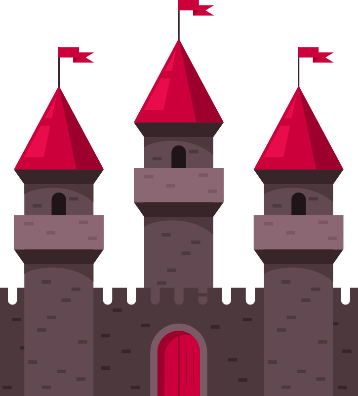 Historic Castle with Tower Flags