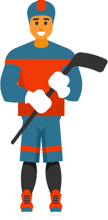 Hockey Player in Action on the Rink