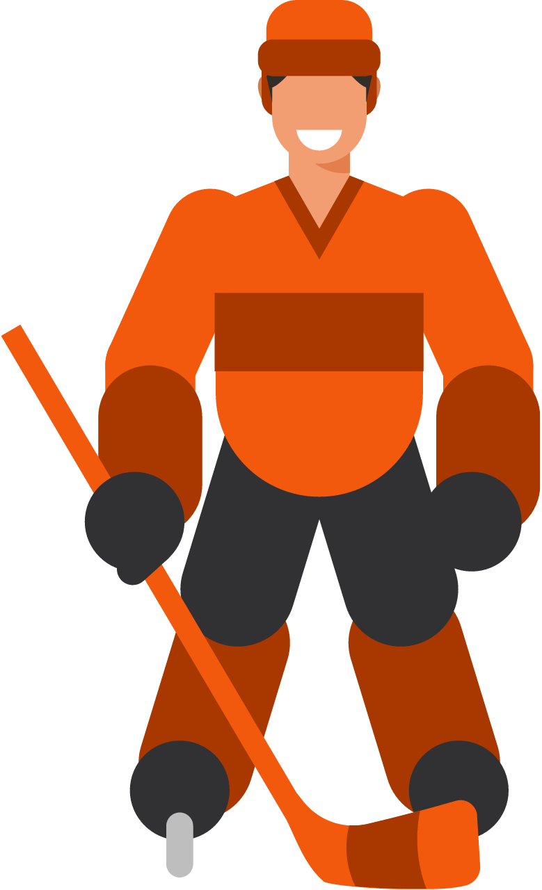Hockey Player on Ice During Match