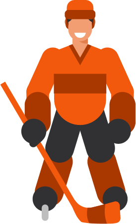 Hockey Player on Ice During Match