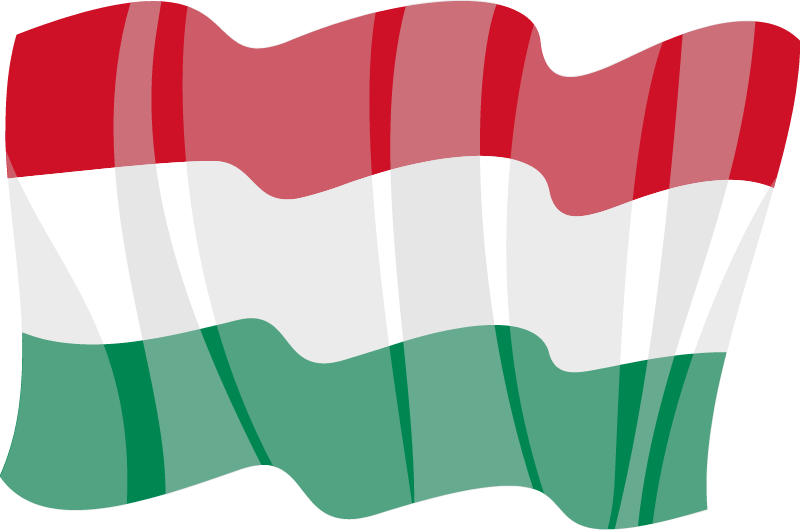 Hungarian National Flag Displayed in Waving Pattern