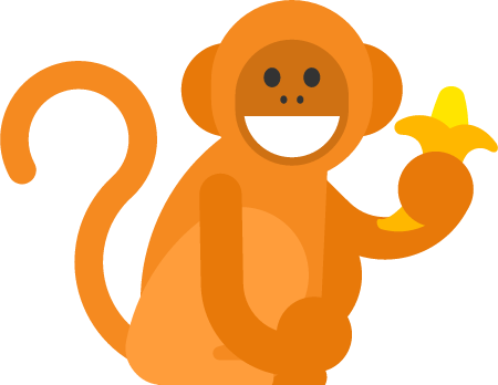 Hungry Monkey Enjoying a Banana