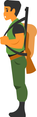 Hunter with Gun
