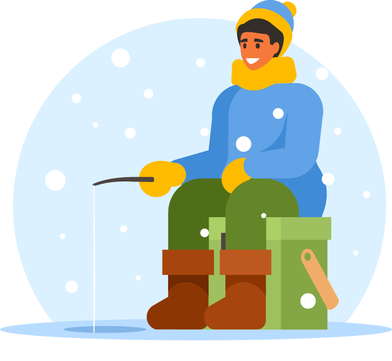Ice Fisherman at Work