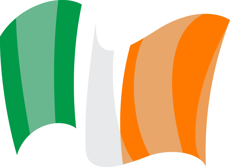 Irish National Flag in Elegant Motion