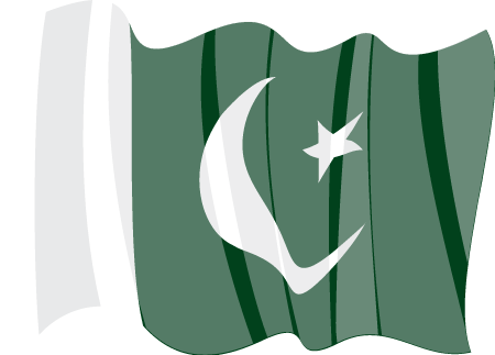 Islamic Republic of Pakistan National Flag Waving Gracefully