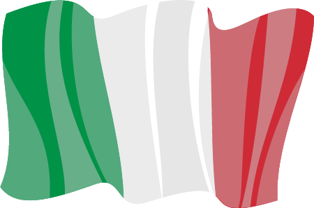 Italian National Flag Displayed with Waving Effect