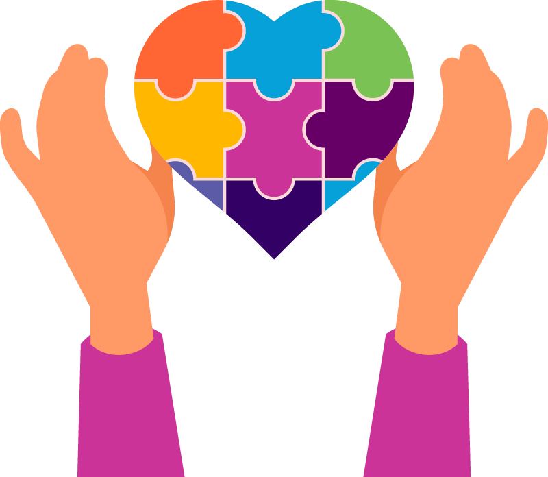 Jigsaw Pieces Heart Assembling Symbolically