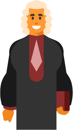 Judge in Traditional Robes Holding Gavel