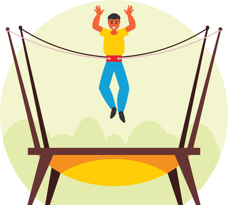 Jumping on a Trampoline with Energy