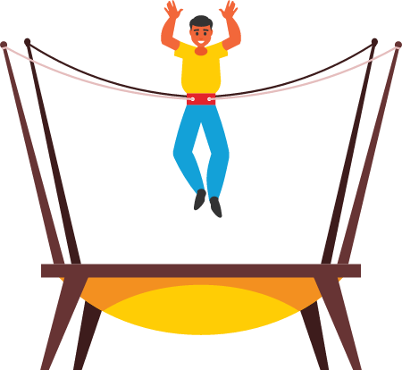 Jumping on a Trampoline with Energy